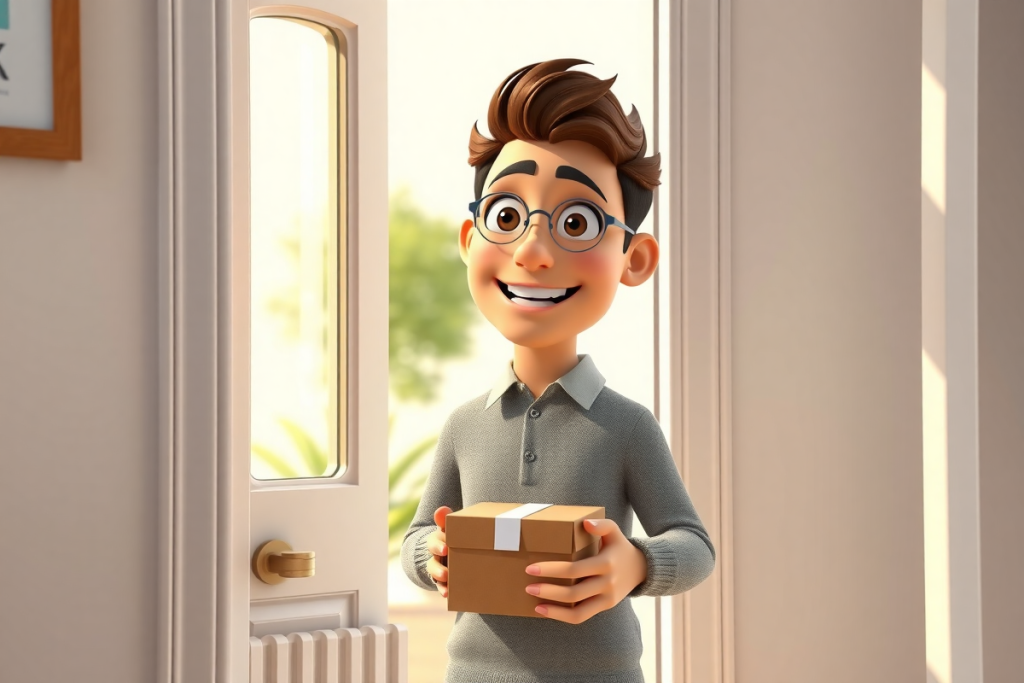 yong man recive order